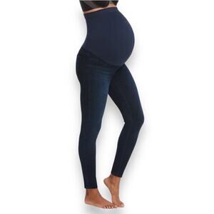 Spanx Mama Ankle Jean-ish Leggings In Blue Twilight Rince Sz S